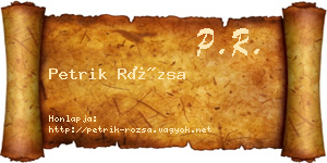 Petrik Rózsa névjegykártya