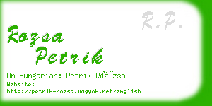 rozsa petrik business card